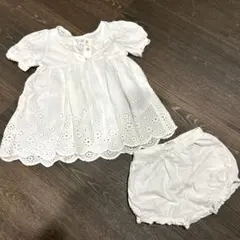 H&M ホワイトドレスとショートパンツセット 74cm