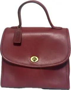 COACH オールドコーチ ワインレッド ハンドバッグ 9977