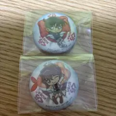 名探偵コナン　缶バッジ　キーホルダー　くら寿司