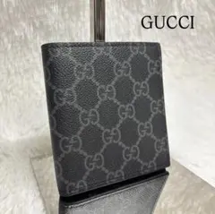 ✨極美品✨ グッチ 二つ折り財布 GGスプリーム カードケース GG柄 ブラックのサムネイル