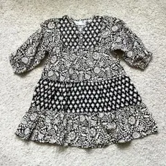 ザラ モノトーン 花柄 ボタニカル柄 ワンピース 116cm【未使用品】