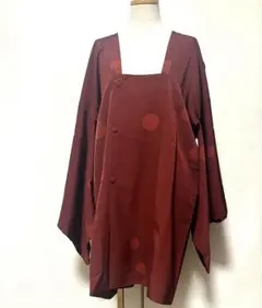 【美品】道行コート　和装コート　エンジ系　レトロ