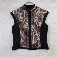 HIROKO BIS エキゾチックフラワー切りっぱなしパッチワーク トップス