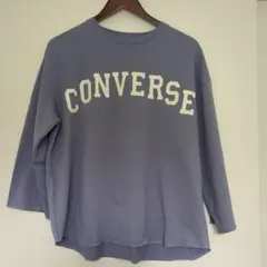 CONVERSE パープル ロゴ入り 九分袖 Lサイズ