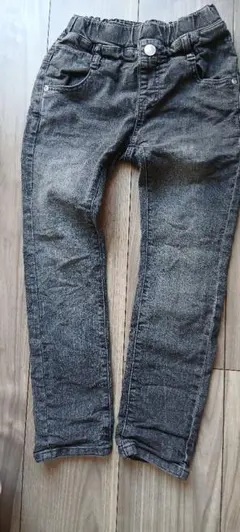 グレー スリムフィット デニム風パンツ　130