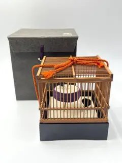 竹細工虫籠昭和初期ハンドメイドレトロオブジェ　 民藝　手工芸　アトリエ　骨董 竹細工虫籠昭和初期ハンドメイドレトロオブジェ 民藝 手工芸
