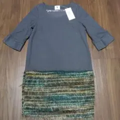 【値下げ】新品タグ付き　Bou Jeloud グレー ひざ丈 ワンピース 38