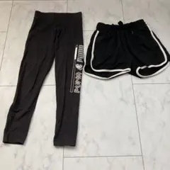 PUMA ブラック スパッツ&ハーフパンツ 130サイズ　セット