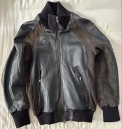 ＊補修跡があります＊ acoustic 革ジャン サイズ M ラムレザー 羊革