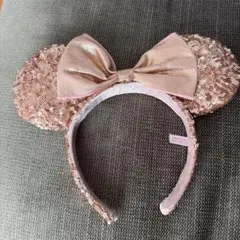 ディズニー カチューシャ ミニー ハート スパンコール ピンクゴールド