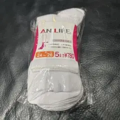 AN LIFE 靴下 ハーフミニ丈 24-26cm 5足組