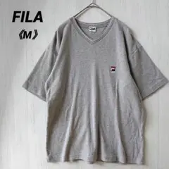 フィラ Vネック 半袖 Tシャツ M グレー 春 夏 コットン カットソー