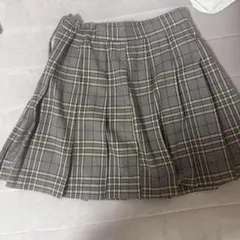 グレー チェック プリーツスカート