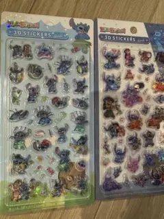 スティッチ3d立体シール2枚セット　ステッカー