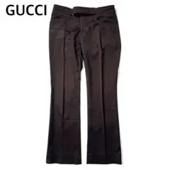 グッチ GUCCI タックパンツ レーヨン100% イタリア製 ブラック L