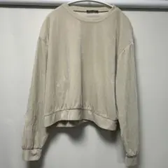 最終値下げ　ザラ　ZARA ベロア トップス ベージュ 長袖 L