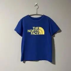 ノースフェイス ロゴ 半袖Tシャツ クルー 150 青 綿混 キッズ