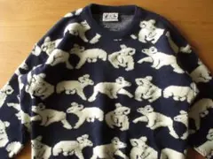 ★HYSPORT推定'90s【オーストラリア製】コアラ総柄3Dニットセーター16