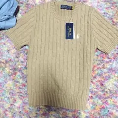 新品Polo Ralph Lauren 半袖ケーブルニット M ベージュ