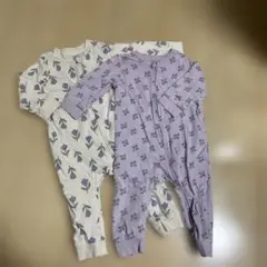H&M 花柄ロンパース 6-9M 2枚セット