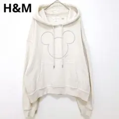 H&M×ディズニー ミッキーパーカー M アイボリー オーバーサイズ 裏起毛