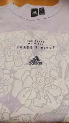 adidas ラベンダー 花柄プリント Tシャツ Lサイズ 美品