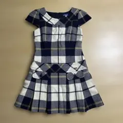 バーバリーブルーレーベル ネイビー チェックワンピース　M 38