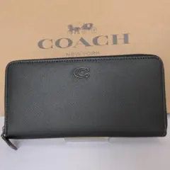 COACH コーチ 長財布 CJ884 シグネチャー　ラウンドジップ ブラックのサムネイル