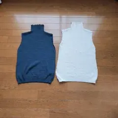 ノースリーブセーター ネイビー ホワイト Lサイズ　まとめ売