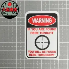 【防水ステッカー】WARNING,スコープ 赤,黒【A018】