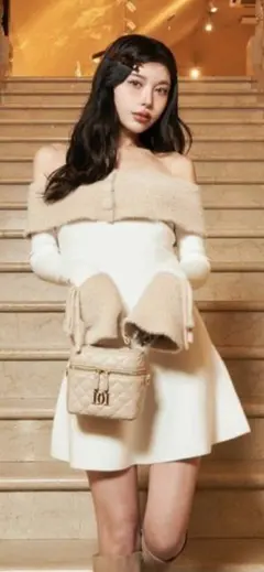 ♡完売商品 新品 darich オフショルフレアニットミニワンピース♡