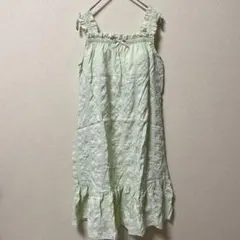❤涼しい❤薄いグリーン キャミワンピース カップ付きLサイズ