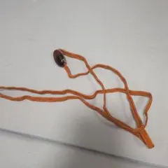 18 帯締め 飾り付き 橙色 帯留め付き
