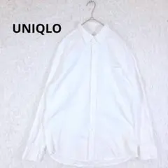UNIQLO ユニクロ ボタンダウン長袖シャツ ホワイト メンズ Lサイズ 綿のサムネイル