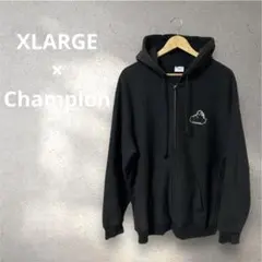 【激レア】XLARGE×Champion リバースウィーブ ジップパーカー 刺繍