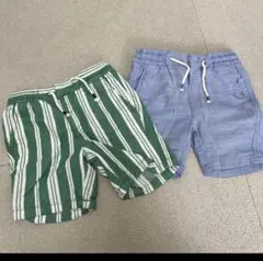 H&M 98cm 104cm ハースパンツ 半ズボン 2枚セット