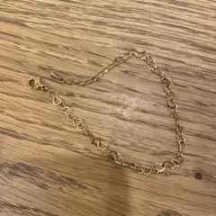 ハートモチーフ チェーンブレスレット ゴールドカラー