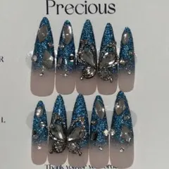 現品 ネイルチップ フラッシュ ギャル ロングネイル ワンホン 韓国 Y2K