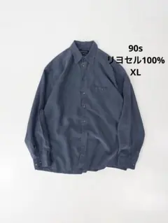 90s リヨセル無地長袖シャツ とろみ ヴィンテージ古着のサムネイル