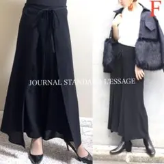 ジャーナルスタンダード　レサージュ　LESSAGE ラップ　ワイドパンツ　黒　L