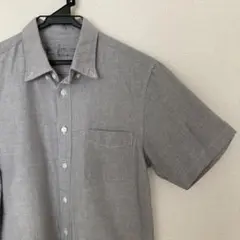 無印良品　メンズ　ボタンダウン半袖シャツ　Sサイズ　グレー