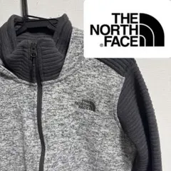 ノースフェイス ジップアップ パーカー フリース グレー ブラック M