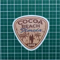 B084　防水ステッカー　フロリダ　ココアビーチ　ピック形　サーフィン　おしゃれ