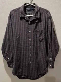 90s ラルフローレン caldwell 開襟 長袖シャツ オープンカラー