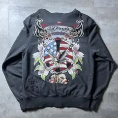 Ed Hardy ジップパーカー バックプリント タトゥー 古着のサムネイル