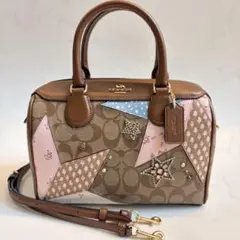 상태매우좋음 COACHコーチ MINI BENNETT SATCHEL パッチワーク