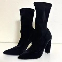 【良品】ベロアソックスブーツのサムネイル