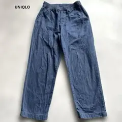 UNIQLOレディース ブルー ウエストゴム 薄手パンツ