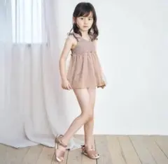 チュールフリル ワンピース 水着 ピンク / 120