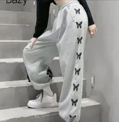 shein Dazy 蝶々グレー スウェットパンツ Mサイズ
